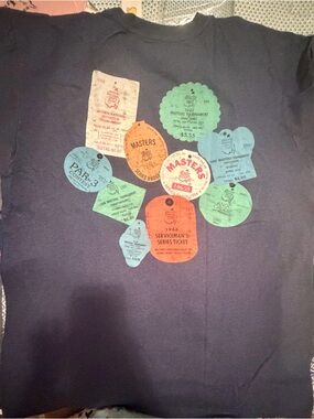 Masters Navy Blue Tee with Multicolor Badge Graphic 2026